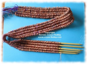 weaving with wire on weaving sticks