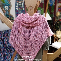 Triangle Loom Shawl woven on every other nail